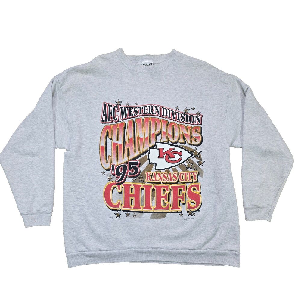 Vintage Kansas City Chiefs 1995 VTG AFC Champions Sweatshirt Mens Size XL